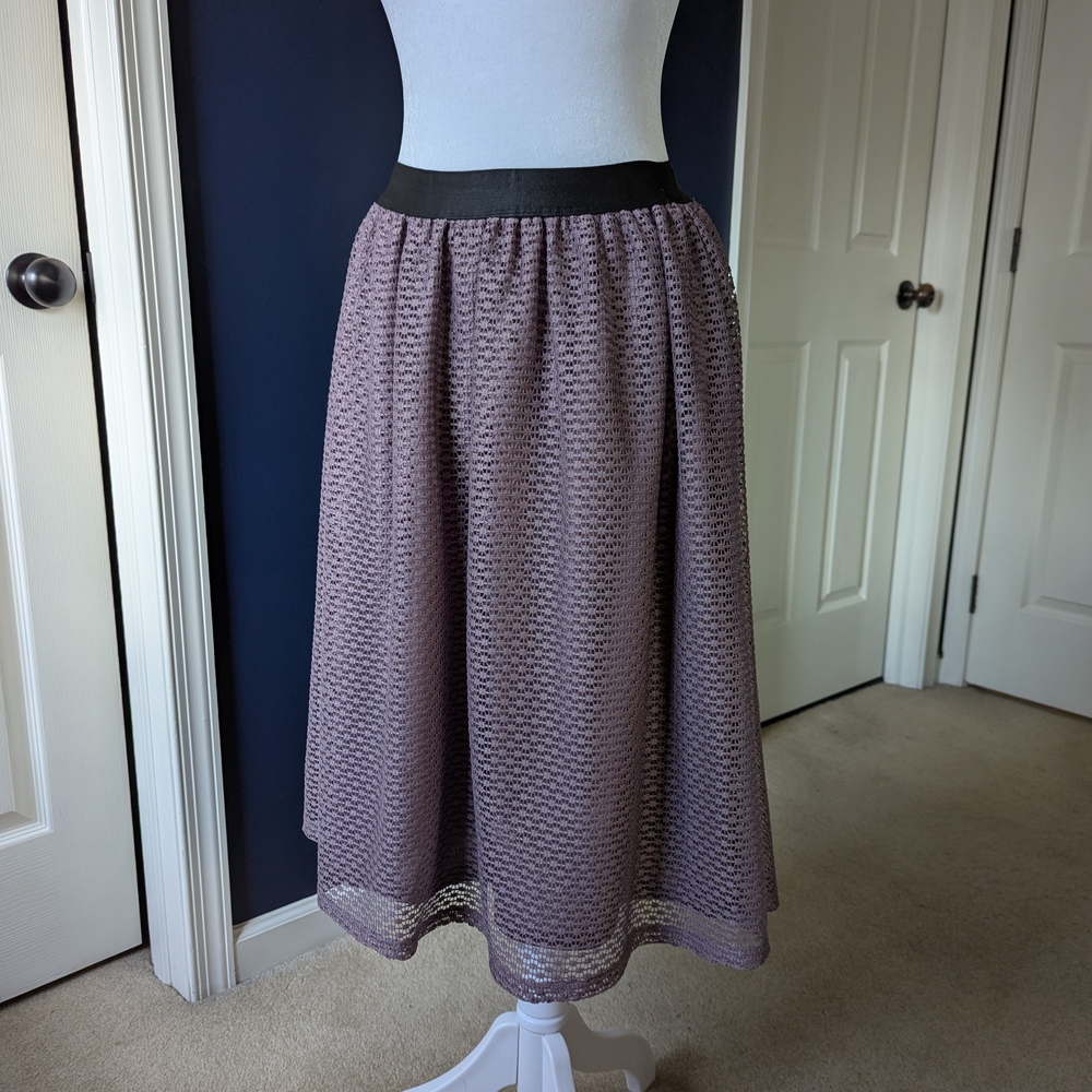 Target Xhilaration Mauve Midi Skirt With Mesh/Net Overlay Size S